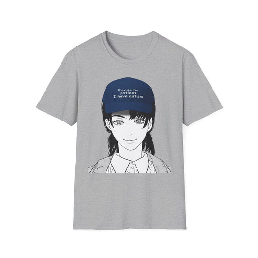 Anime Girl Graphic T‑Shirt – 'Please Be Patient I Have Autism' Cap Design