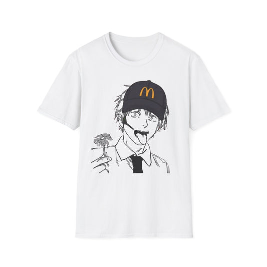 Anime Crewneck T‑Shirt — Fast Food Worker Illustration