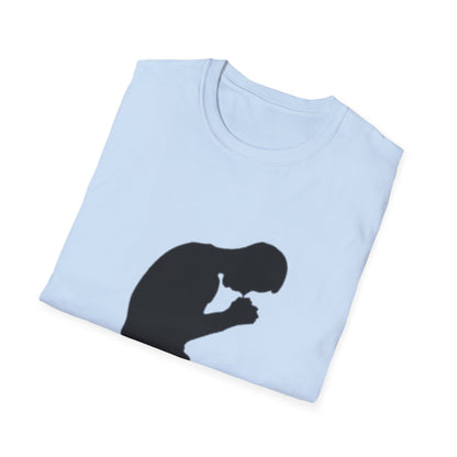 Prayer Silhouette T-Shirt — Kneeling Person Spiritual Faith Tee