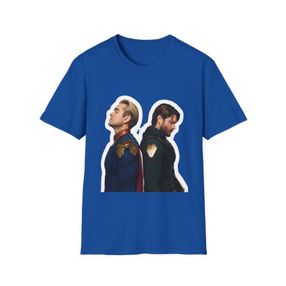 Bros Back-to-Back Graphic T-Shirt – Hero Duo Illustration