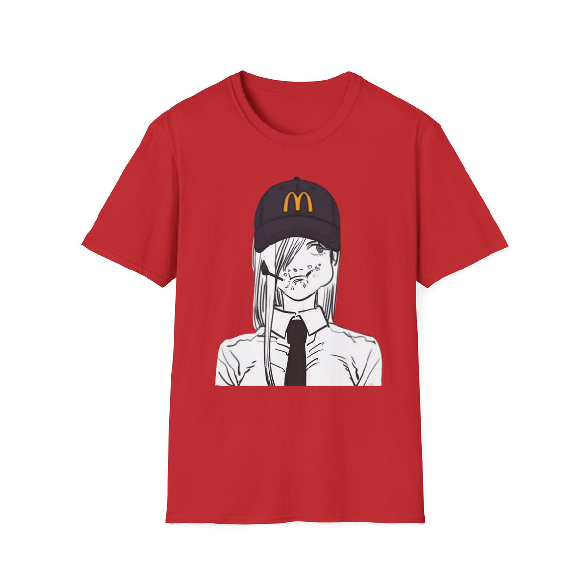 Anime Girl McHat T-Shirt — Edgy Fast Food Aesthetic Tee
