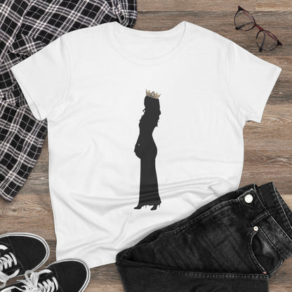 Pregnant Queen Silhouette Tee — Maternity Crown Graphic Shirt