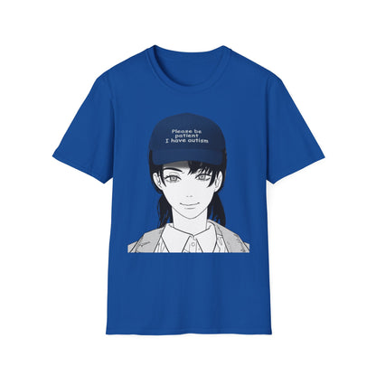 Anime Girl Graphic T‑Shirt – 'Please Be Patient I Have Autism' Cap Design