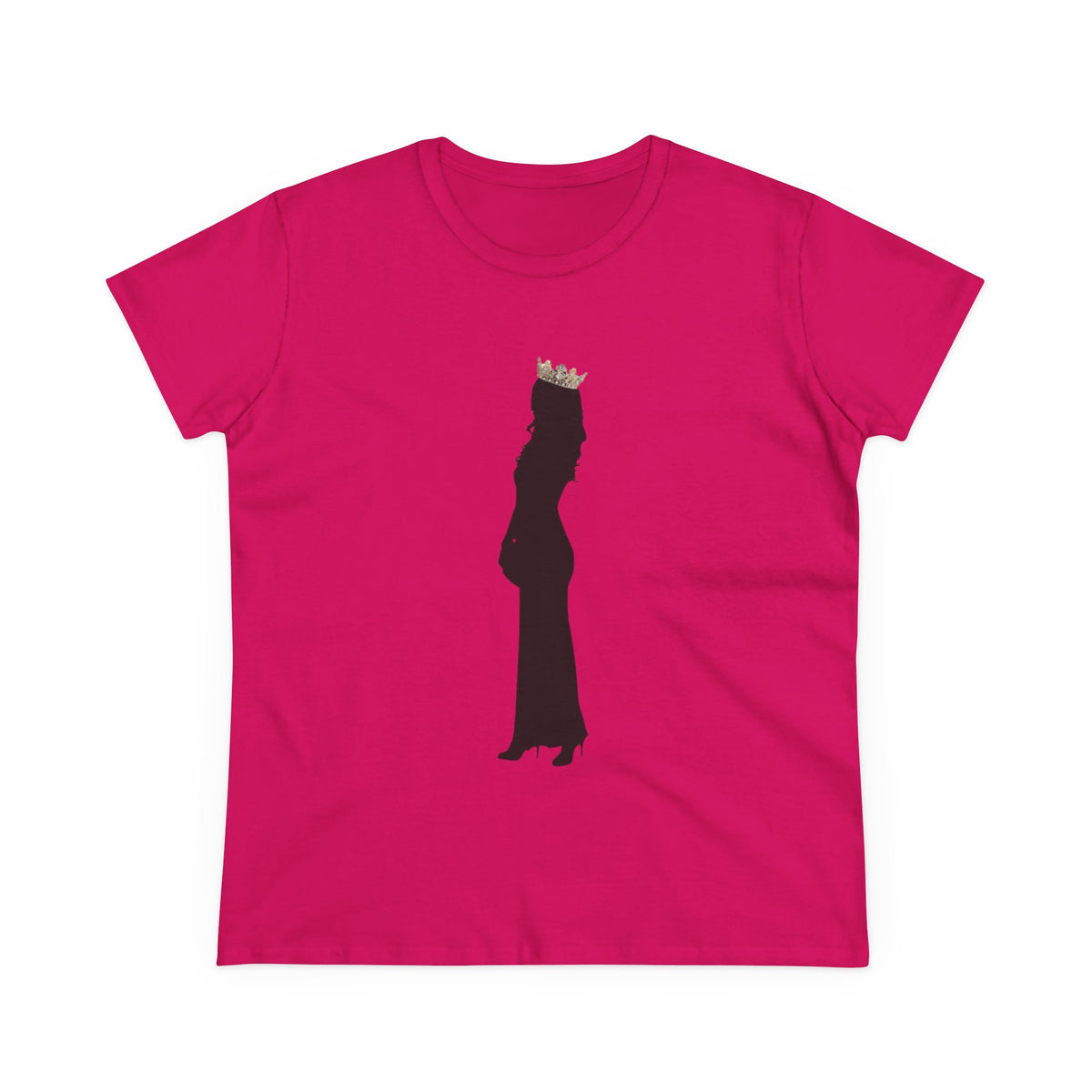 Pregnant Queen Silhouette Tee — Maternity Crown Graphic Shirt