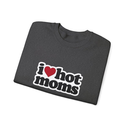 I  Hot Moms Sweatshirt — Retro Love Graphic Crewneck