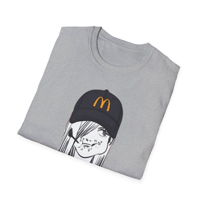 Anime Girl McHat T-Shirt — Edgy Fast Food Aesthetic Tee