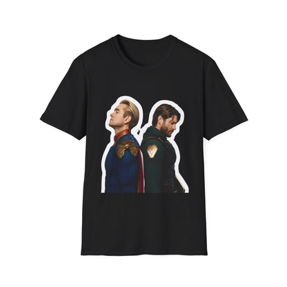Bros Back-to-Back Graphic T-Shirt – Hero Duo Illustration