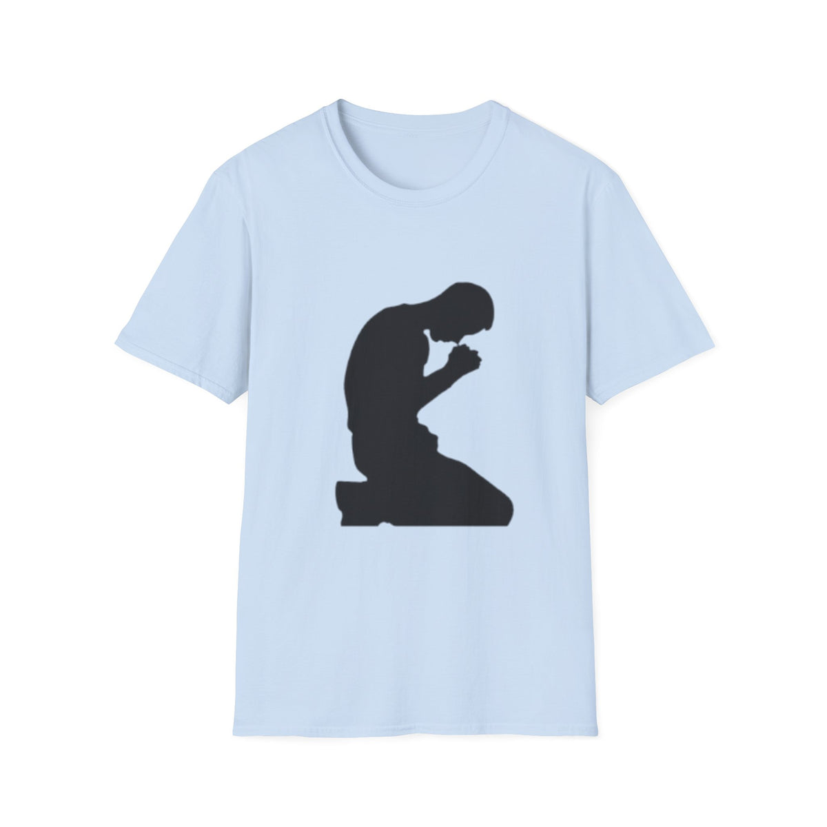 Prayer Silhouette T-Shirt — Kneeling Person Spiritual Faith Tee