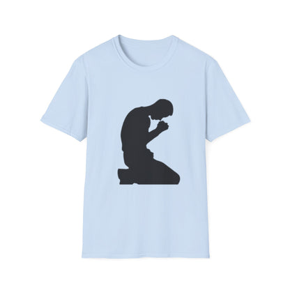 Prayer Silhouette T-Shirt — Kneeling Person Spiritual Faith Tee