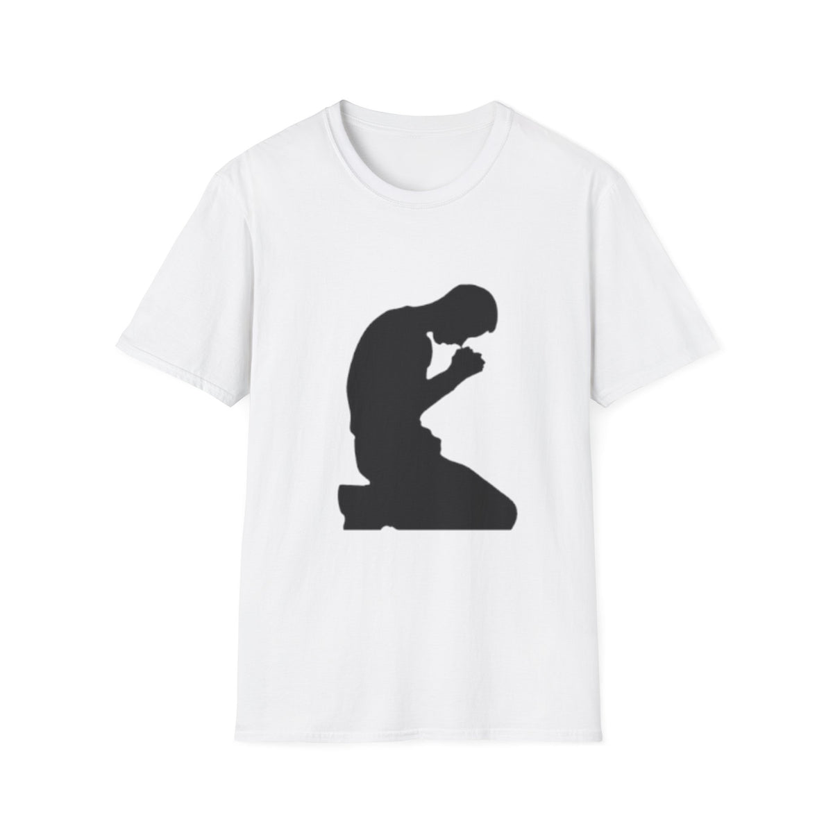 Prayer Silhouette T-Shirt — Kneeling Person Spiritual Faith Tee