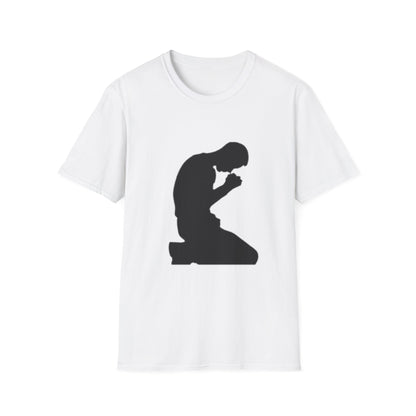 Prayer Silhouette T-Shirt — Kneeling Person Spiritual Faith Tee