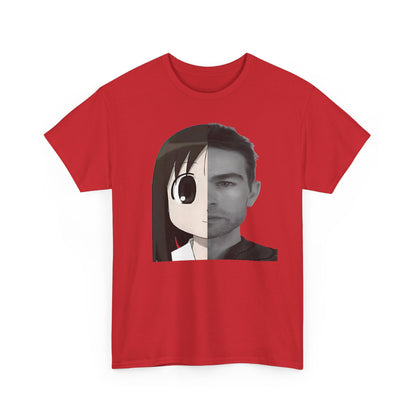 Anime Half-Face Portrait Tee — Split Manga & Photo Graphic T-Shirt