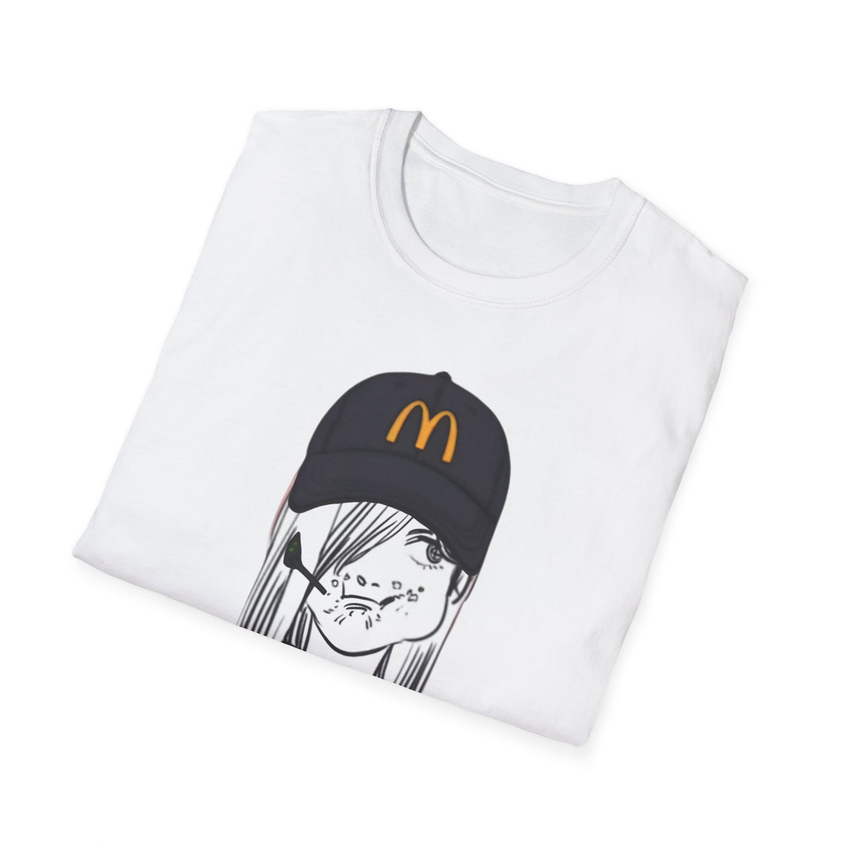 Anime Girl McHat T-Shirt — Edgy Fast Food Aesthetic Tee