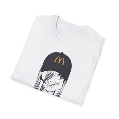 Anime Girl McHat T-Shirt — Edgy Fast Food Aesthetic Tee
