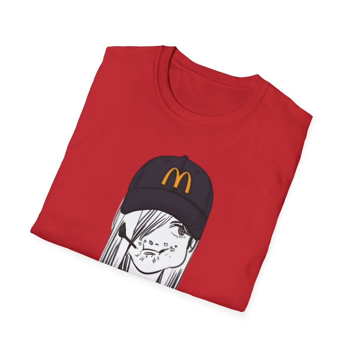 Anime Girl McHat T-Shirt — Edgy Fast Food Aesthetic Tee