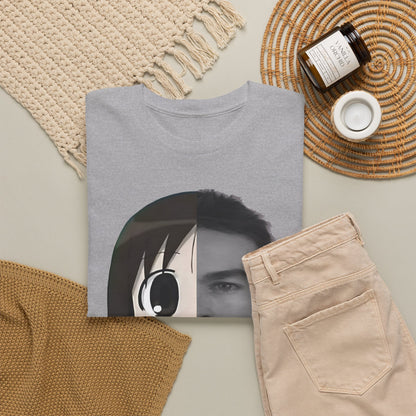 Anime Half-Face Portrait Tee — Split Manga & Photo Graphic T-Shirt