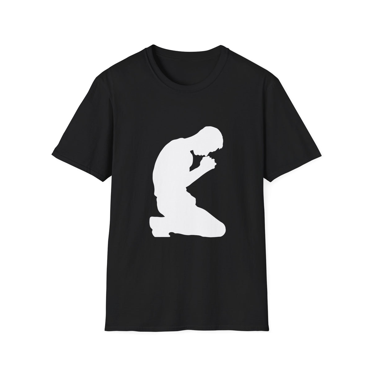 Prayer Silhouette T-Shirt — Kneeling Person Spiritual Faith Tee
