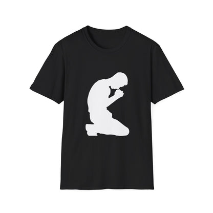 Prayer Silhouette T-Shirt — Kneeling Person Spiritual Faith Tee