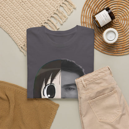 Anime Half-Face Portrait Tee — Split Manga & Photo Graphic T-Shirt