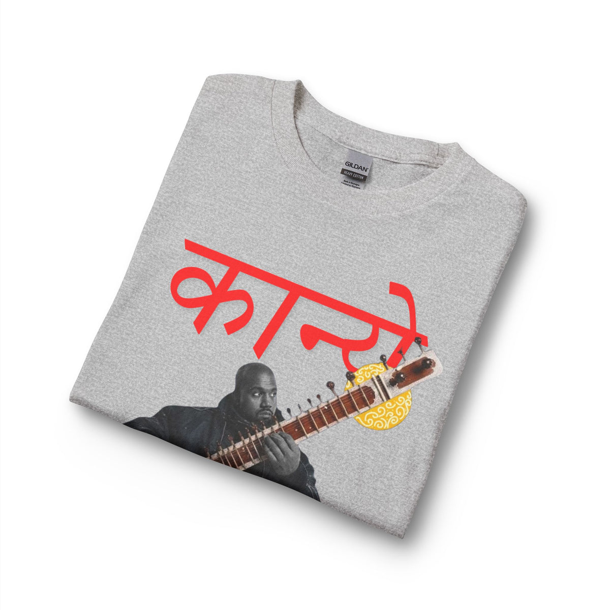 Sitar Musician Long Sleeve Shirt — 'कन' Graphic Indian Instrument Tee