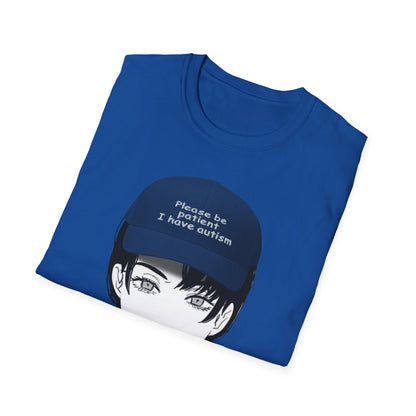 Anime Girl Graphic T‑Shirt – 'Please Be Patient I Have Autism' Cap Design