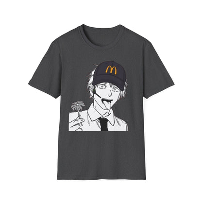Anime Crewneck T‑Shirt — Fast Food Worker Illustration