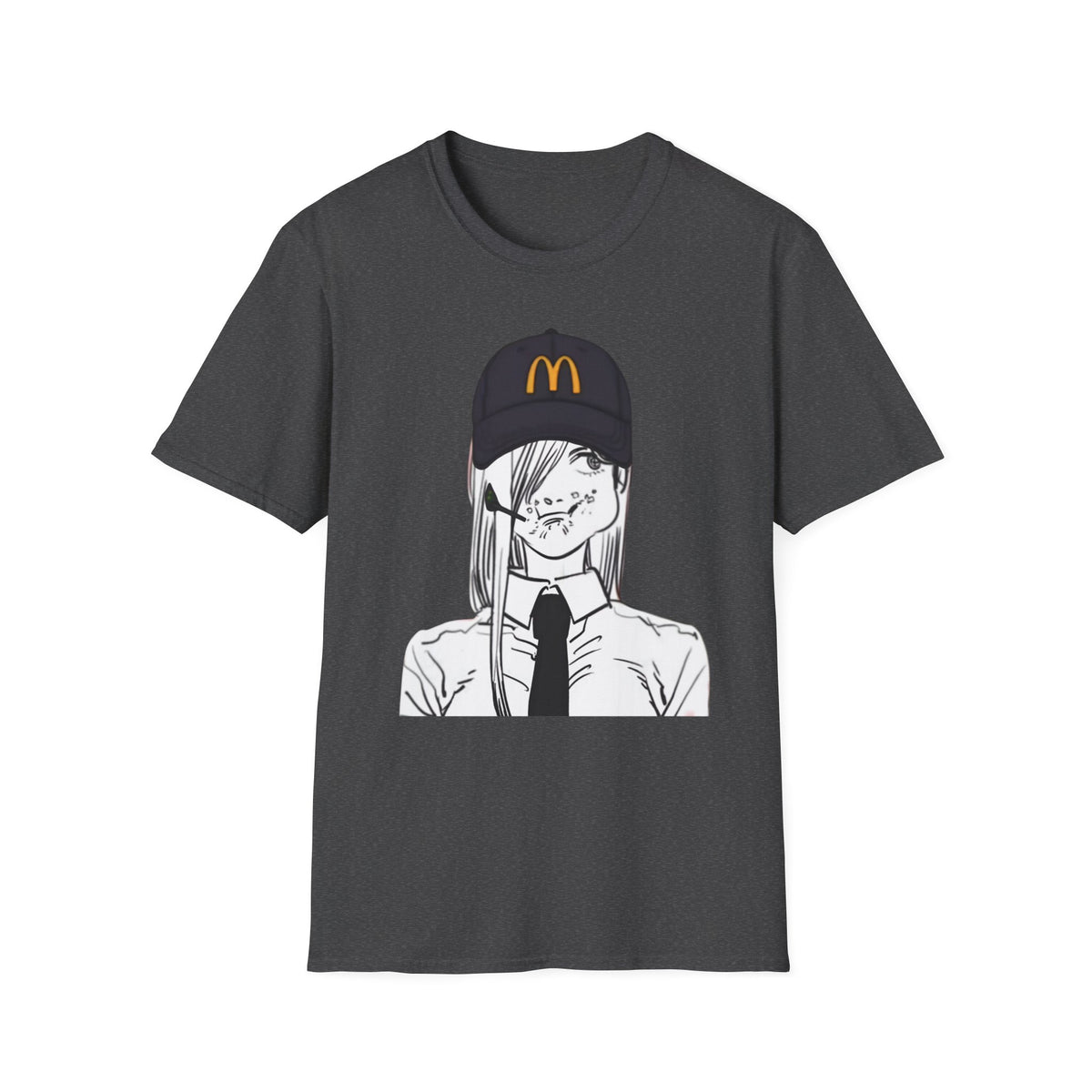 Anime Girl McHat T-Shirt — Edgy Fast Food Aesthetic Tee