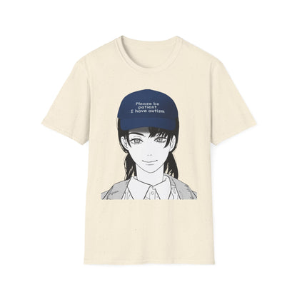 Anime Girl Graphic T‑Shirt – 'Please Be Patient I Have Autism' Cap Design
