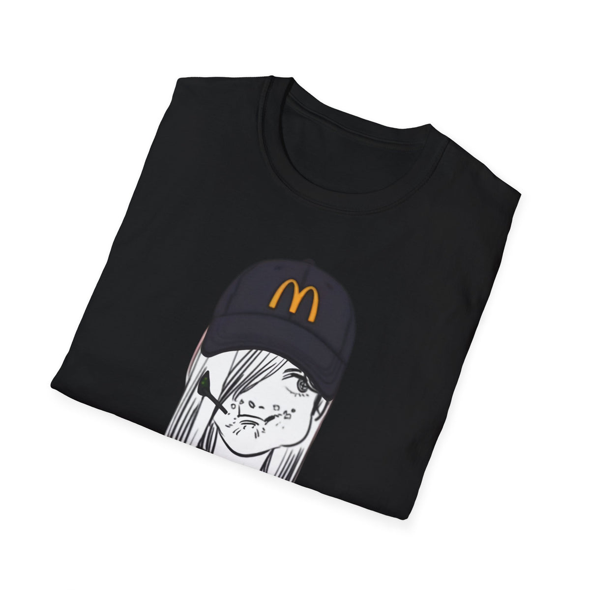Anime Girl McHat T-Shirt — Edgy Fast Food Aesthetic Tee