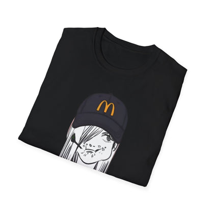 Anime Girl McHat T-Shirt — Edgy Fast Food Aesthetic Tee