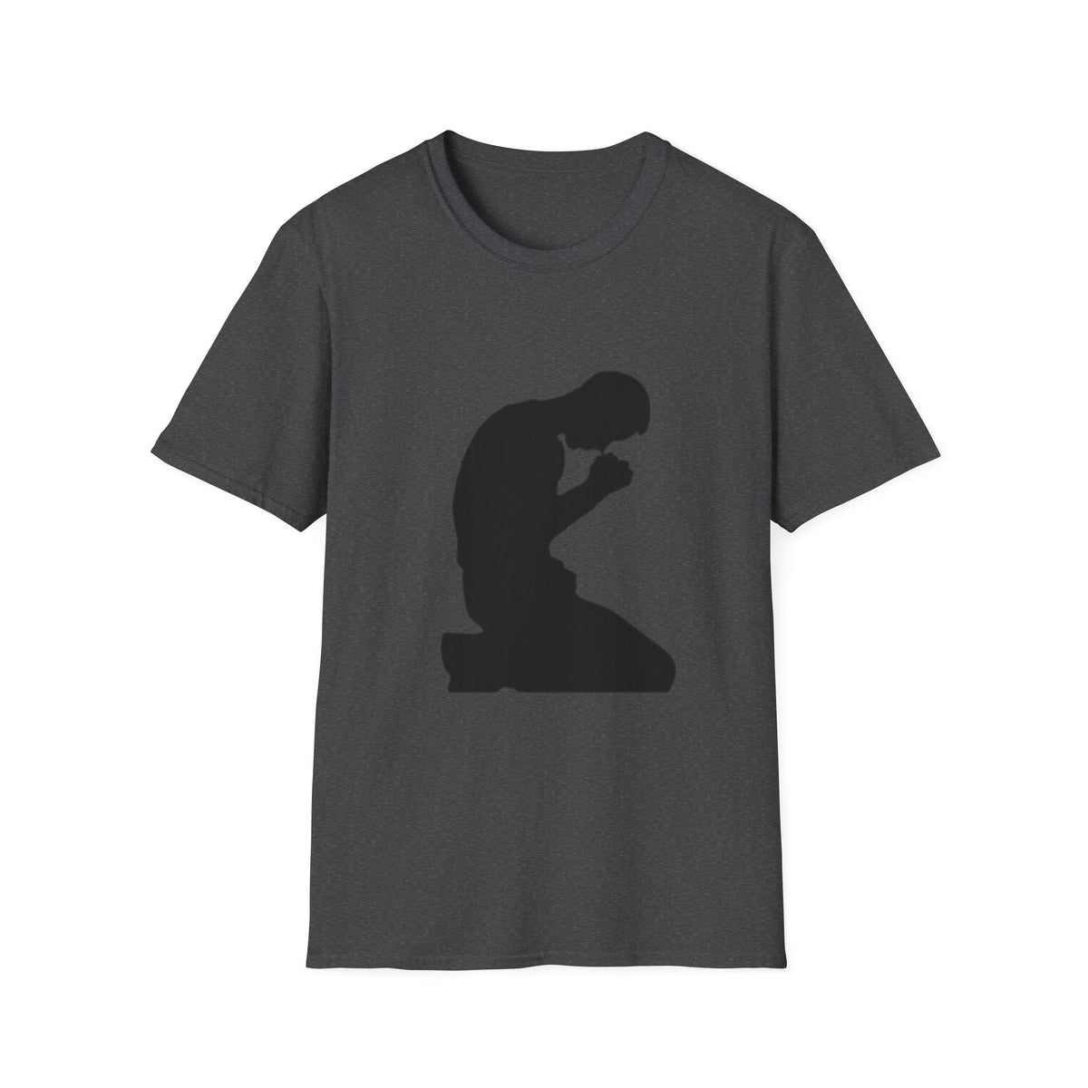 Prayer Silhouette T-Shirt — Kneeling Person Spiritual Faith Tee