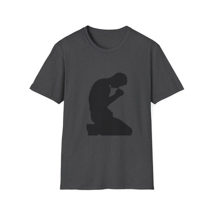 Prayer Silhouette T-Shirt — Kneeling Person Spiritual Faith Tee