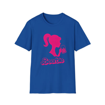 Beerbie Graphic T-Shirt — Pink Retro Barbie-Style Beer Tee