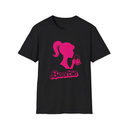 Beerbie Graphic T-Shirt — Pink Retro Barbie-Style Beer Tee