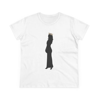 Pregnant Queen Silhouette Tee — Maternity Crown Graphic Shirt