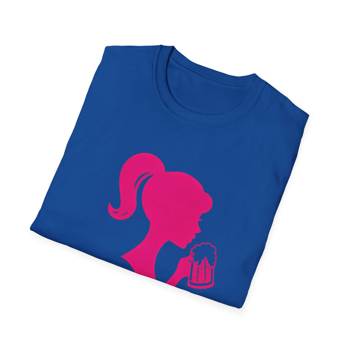Beerbie Graphic T-Shirt — Pink Retro Barbie-Style Beer Tee