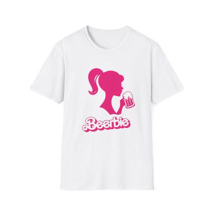 Beerbie Graphic T-Shirt — Pink Retro Barbie-Style Beer Tee