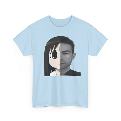 Anime Half-Face Portrait Tee — Split Manga & Photo Graphic T-Shirt