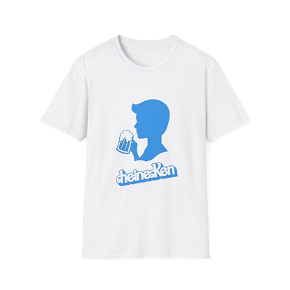 Beertie Pink Silhouette Tee — Retro Female Beer Lover T-Shirt