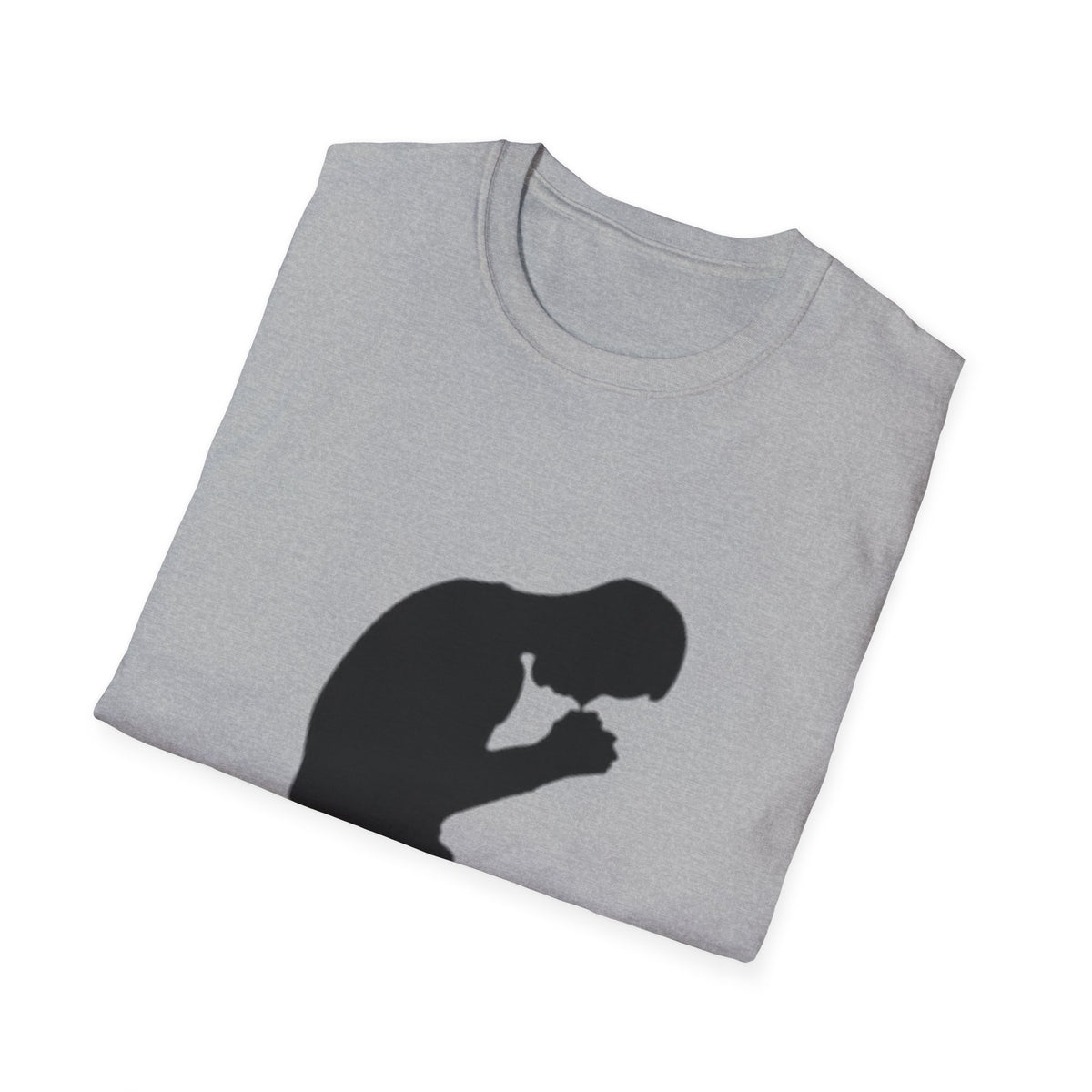 Prayer Silhouette T-Shirt — Kneeling Person Spiritual Faith Tee