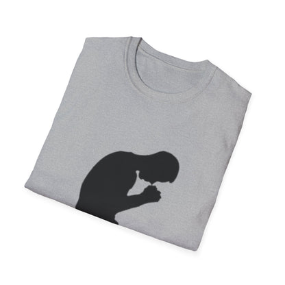 Prayer Silhouette T-Shirt — Kneeling Person Spiritual Faith Tee