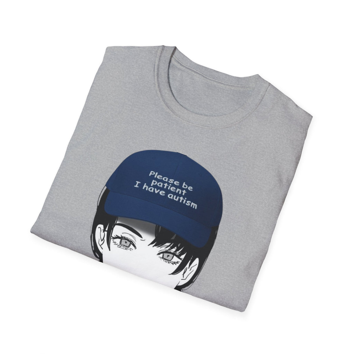Anime Girl Graphic T‑Shirt – 'Please Be Patient I Have Autism' Cap Design