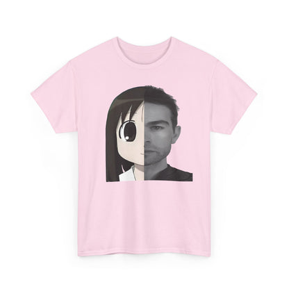 Anime Half-Face Portrait Tee — Split Manga & Photo Graphic T-Shirt