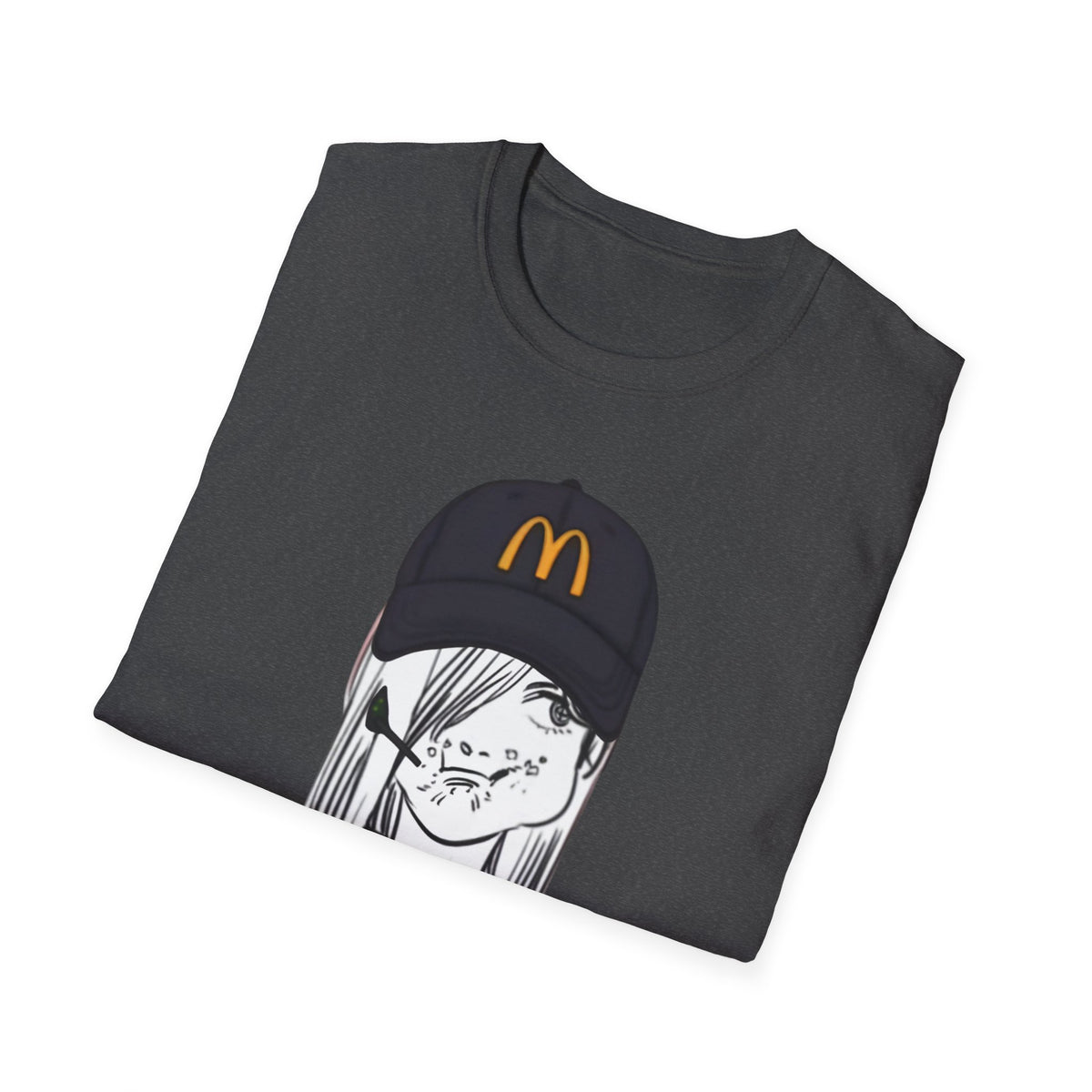 Anime Girl McHat T-Shirt — Edgy Fast Food Aesthetic Tee