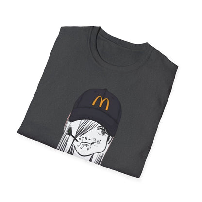Anime Girl McHat T-Shirt — Edgy Fast Food Aesthetic Tee