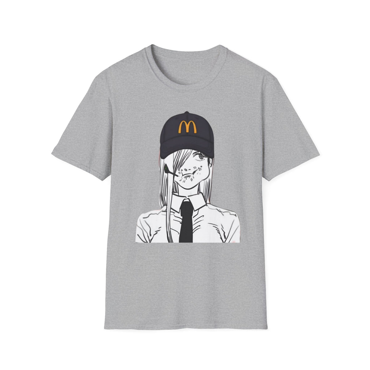 Anime Girl McHat T-Shirt — Edgy Fast Food Aesthetic Tee
