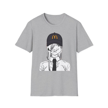 Anime Girl McHat T-Shirt — Edgy Fast Food Aesthetic Tee