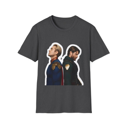 Bros Back-to-Back Graphic T-Shirt – Hero Duo Illustration