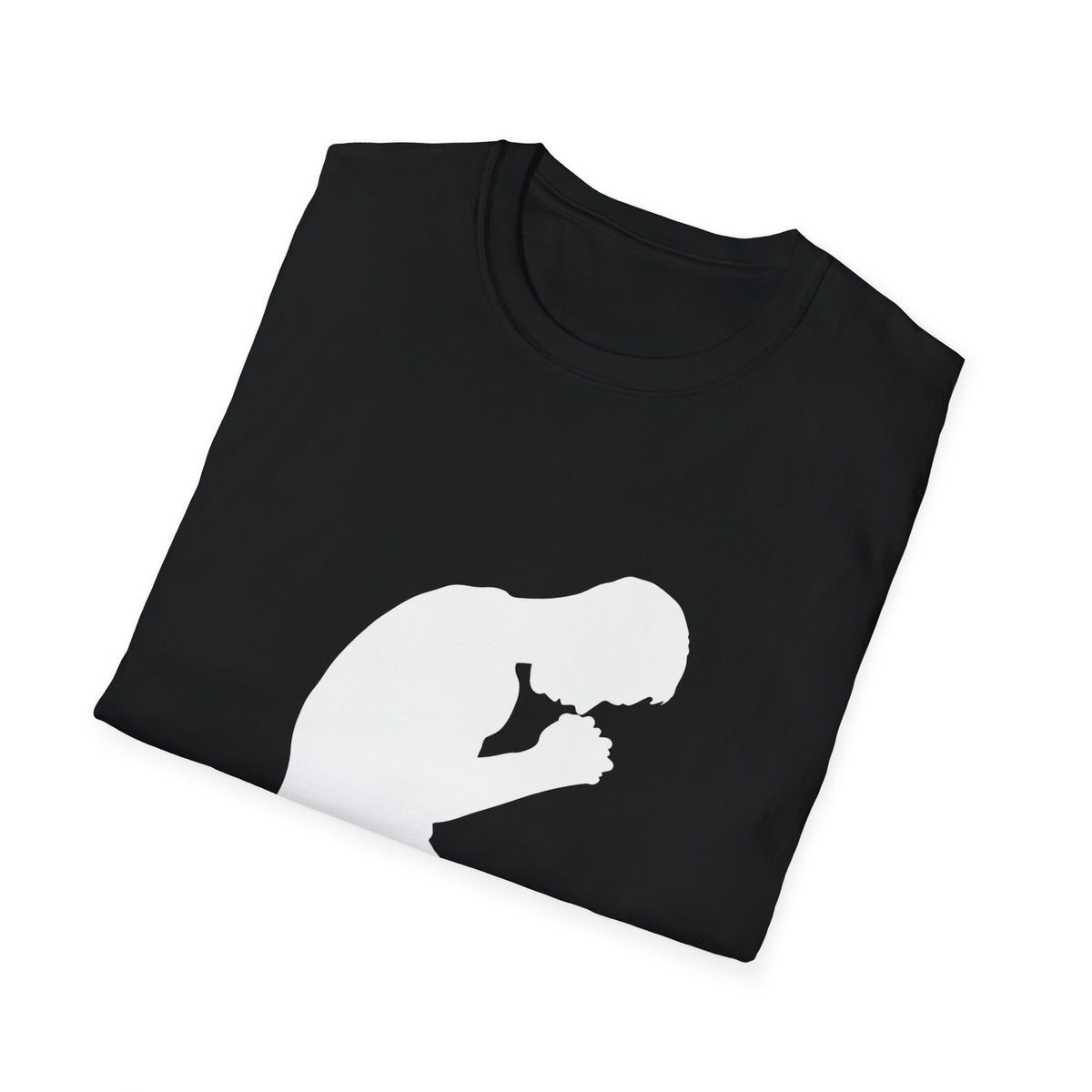Prayer Silhouette T-Shirt — Kneeling Person Spiritual Faith Tee