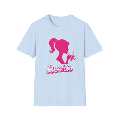 Beerbie Graphic T-Shirt — Pink Retro Barbie-Style Beer Tee